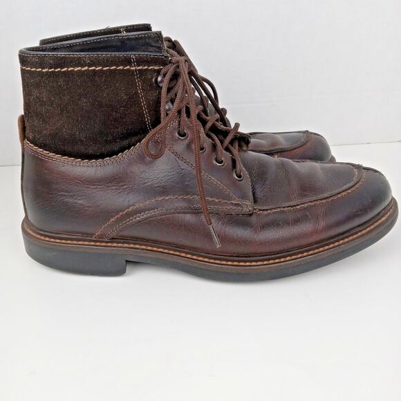 Johnston & Murphy Leather Boots Men\'s 8.5 Vintage Brown Suede Trim main image 8